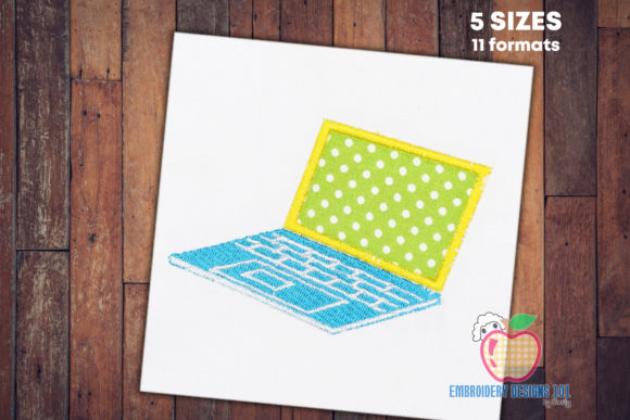 A Laptop Applique for Modern Embroidery Gifts
