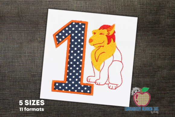 Review: 1st Birthday Siting Lion Embroidery