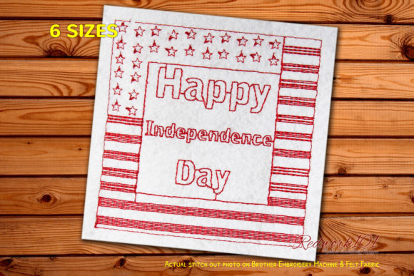 Review: Happy Independence Day with Flag Redwork