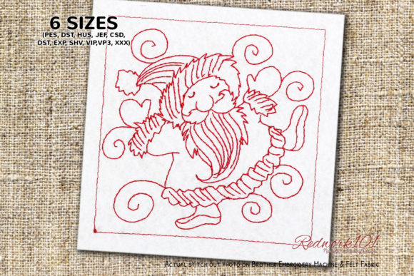 Review: Happy Santa Claus Dancing Redwork for Fairs