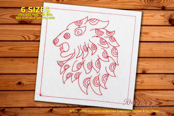 Review: Lion Head Astrology Redwork Design