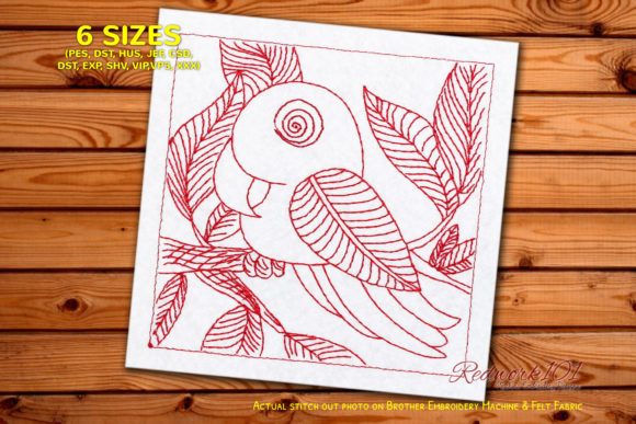 Review: Parrot Sitting on a Branch Redwork Design
