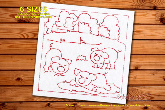 Review: Three Cute Pigs Redwork for Farm Projects