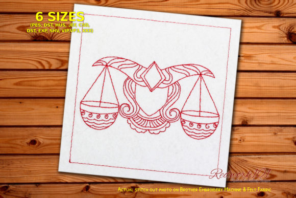 Review: Zendoodle Libra Scale Redwork Design