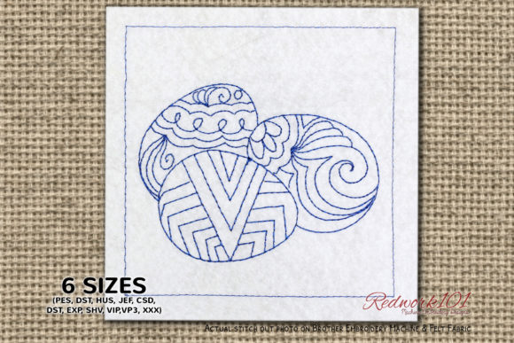 Reviewing Decorated Easter Eggs Redwork for Etsy