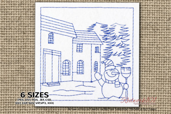 Snowman Holding a Broom Redwork: A Designer’s Review